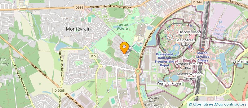 localisation de l'entreprise ASINVEST  MONTEVRAIN