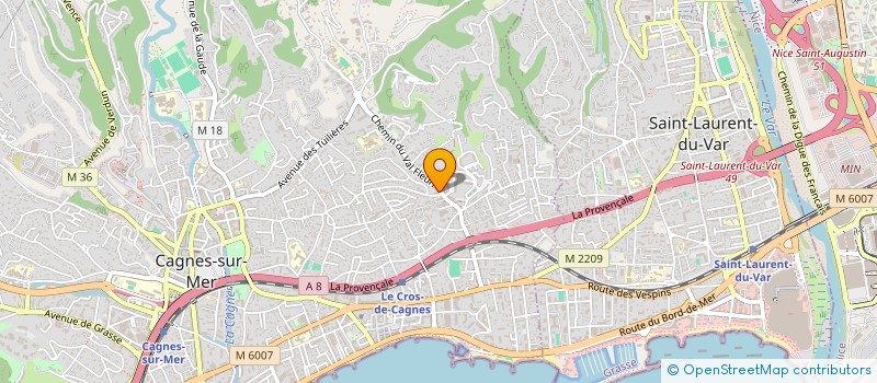 localisation de l'entreprise ASJ à CAGNES-SUR-MER