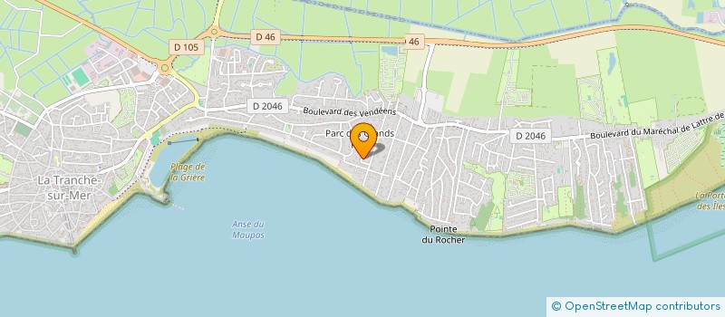localisation de l'entreprise ASL DU PARC DES VANNEAUX à LA TRANCHE-SUR-MER