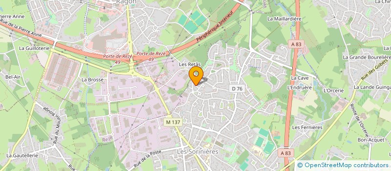 localisation de l'entreprise ASL RESIDENCE LES COURTILS  LES SORINIERES