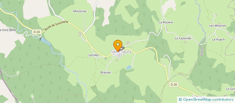 localisation de l'entreprise ASLFORESTIERE BOIS DES FOULIOUX à SAINT-SAURY