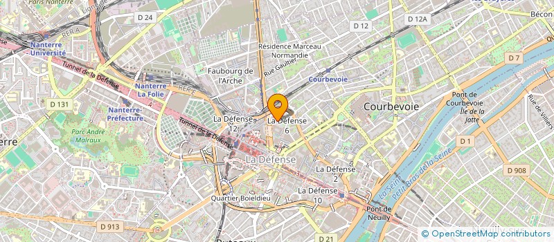 localisation de l'entreprise ASM CONSTRUCTION à COURBEVOIE