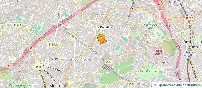 localisation de l'entreprise ASM CONSTRUCTION à MONTREUIL