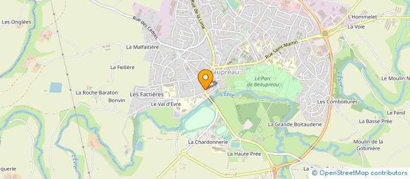 localisation de l'entreprise ASM OUEST à BEAUPREAU-EN-MAUGES