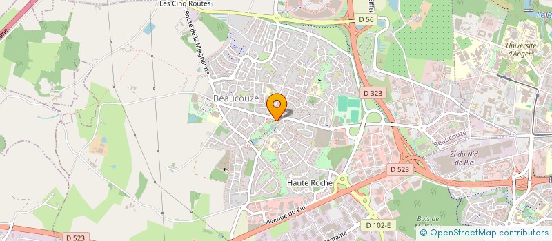 localisation de l'entreprise ASOCIATION DES HABITANTS DU PRIEURE, DE LA ROUAIRIE, DE LA VAURAGERE ET RUES LIMITROPHES  BEAUCOUZE