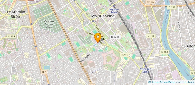 localisation de l'entreprise ASPIRE - UNE VIE ET UN TOIT.  IVRY-SUR-SEINE