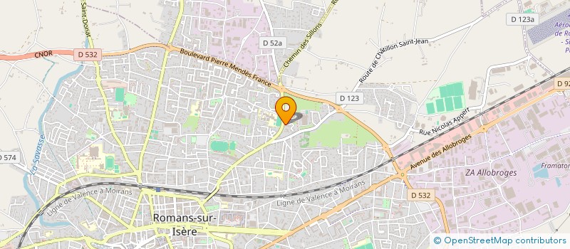 localisation de l'entreprise ASPTT ROMANS  ROMANS-SUR-ISERE