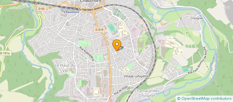 localisation de l'entreprise ASPTT TENNIS à CHAUMONT