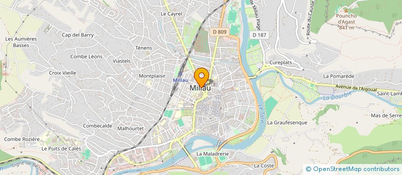 localisation de l'entreprise ASS ACCUEIL LOISIRS PETITE ENFANCE à MILLAU