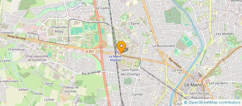localisation de l'entreprise ASS ACCUEUIL DES FAMILLES D HOSPITALISE à LE MANS