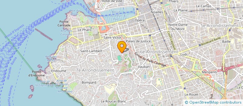 localisation de l'entreprise ASS ACTUALITES DU PHARO à MARSEILLE 7EME