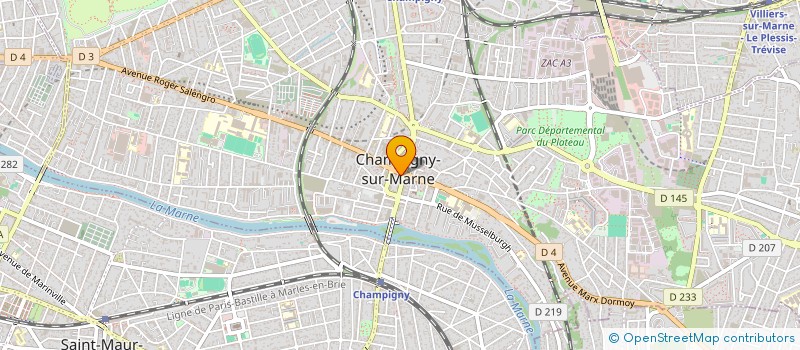 localisation de l'entreprise ASS ADMINISTRATEURS TERRITORIAUX FRANC à CHAMPIGNY-SUR-MARNE