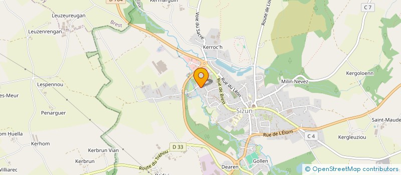 localisation de l'entreprise ASS AGREEE PECHE PISCICULTURE ELORN  SIZUN