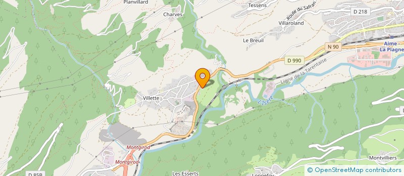 localisation de l'entreprise ASS  AGROTOURISME EN TARENTAISE  AIME-LA-PLAGNE