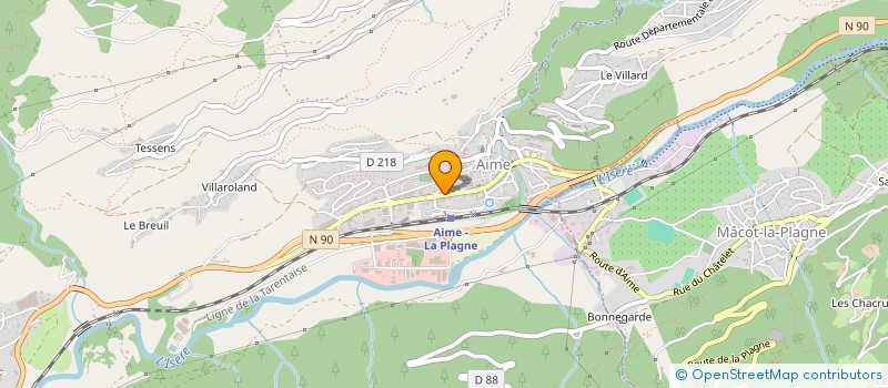 localisation de l'entreprise ASS AIDE A DOMICILE MILIEU RURAL  AIME-LA-PLAGNE