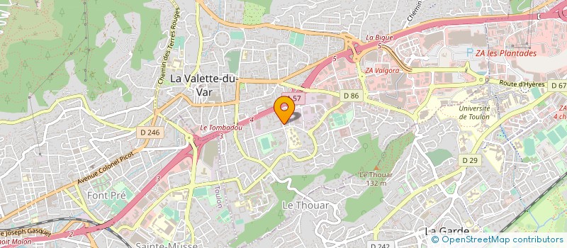 localisation de l'entreprise ASS AIDE CREATION FORMATION ENTREPRENEUR  LA VALETTE-DU-VAR