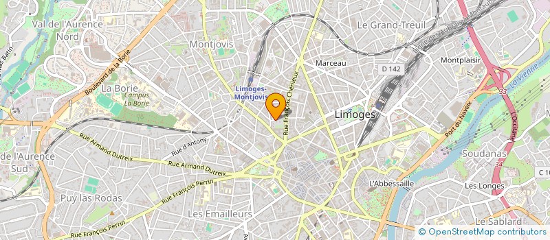 localisation de l'entreprise ASS AIDE INSER PROFESS CONJOINT DEFENSE à LIMOGES