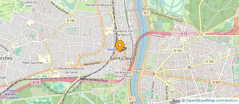 localisation de l'entreprise ASS AIDE RECHERC CANCEROLOGIQUE ST CLOUD à SAINT-CLOUD
