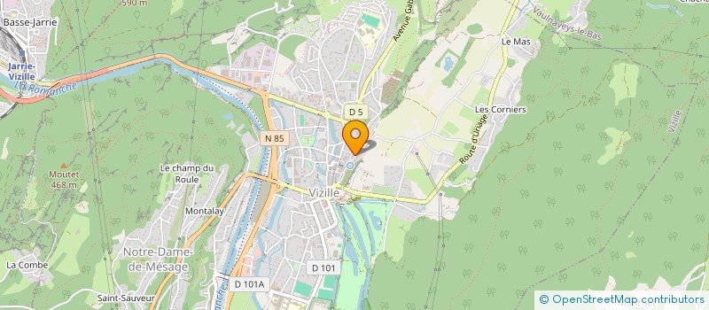 localisation de l'entreprise ASS AIDE TRAVAIL JEUNE CREATE ENTREPRISE  VIZILLE