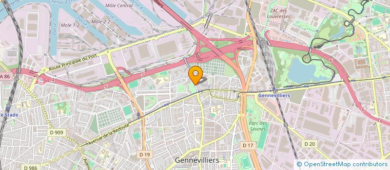 localisation de l'entreprise ASS AMICALE DES ANC.COMBAT.DE RESISTANC à GENNEVILLIERS