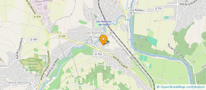 localisation de l'entreprise ASS AMICALE POUR LE DON DE SANG REGION  DES MARTRES DE VEYRE  LES MARTRES-DE-VEYRE