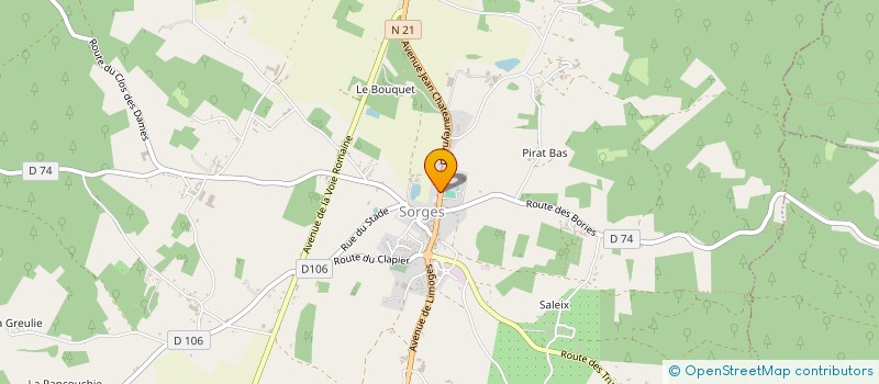 localisation de l'entreprise ASS AMIS DE L'EGLISE ST GERMAIN DE SORGE  SAVIGNAC-LES-EGLISES