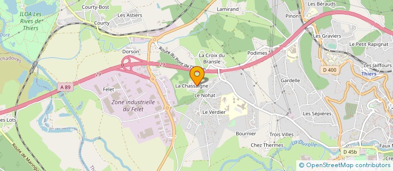 localisation de l'entreprise ASS AMIS JARDINS CHATEAU CHASSAIGNE  THIERS