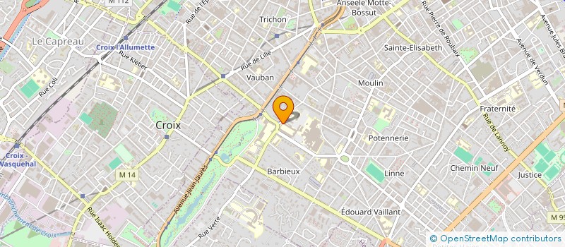 localisation de l'entreprise ASS ANIMAT RESID CENTR MEDICAL BARBIEUX  ROUBAIX