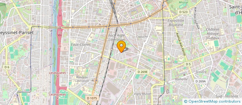 localisation de l'entreprise ASS ANIMATION HIGGINS CLUB (D')  GRENOBLE