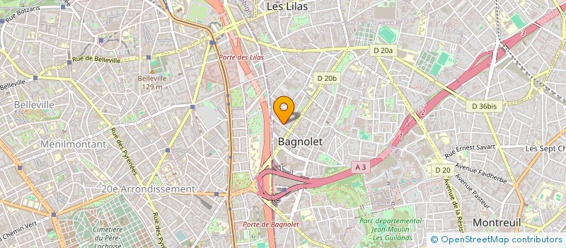 localisation de l'entreprise ASS ASSOCIATION SOUTIEN AUX YOUGOSLAVES à BAGNOLET