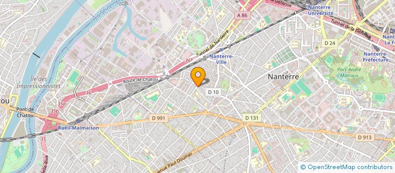 localisation de l'entreprise ASS  ATHLETIQUE CLUB DUMEZ ILE DE FRANCE  NANTERRE