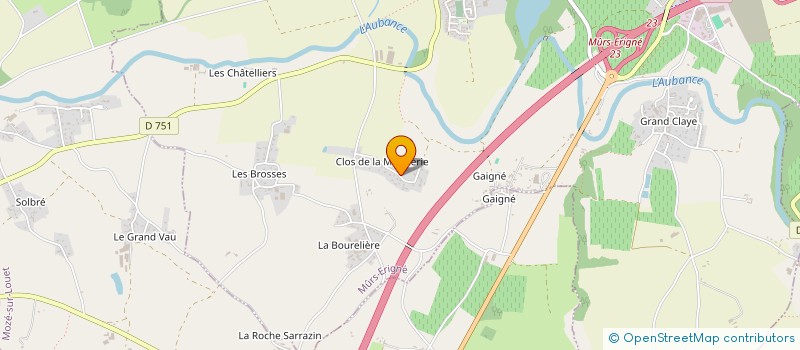 localisation de l'entreprise ASS  AUBANCE BOIS  MURS-ERIGNE