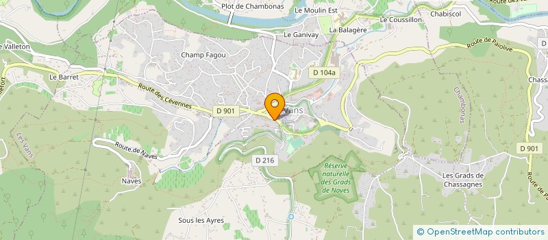 localisation de l'entreprise ASS BAZOUM à LES VANS