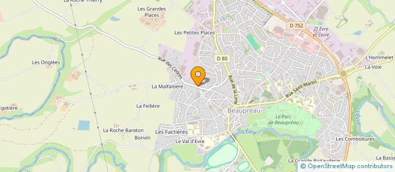 localisation de l'entreprise ASS BEAUPREAU VELO SPORT à BEAUPREAU-EN-MAUGES