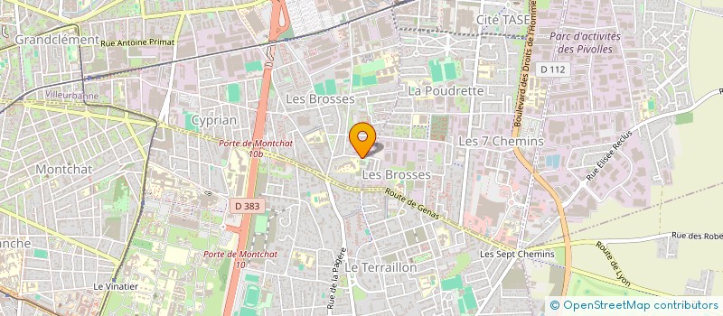 localisation de l'entreprise ASS  BROSSE PETANQUE ASSOCIATIONS SPORTI  VILLEURBANNE