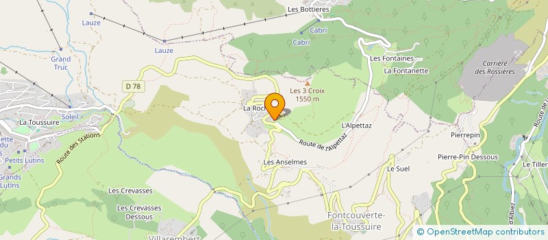 localisation de l'entreprise ASS BUREAU DES GUIDES ET ACCOMPAGNATEURS  FONTCOUVERTE-LA-TOUSSUIRE