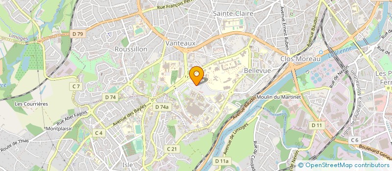 localisation de l'entreprise ASS CADRES INFIRM INTER REGION 87 à LIMOGES