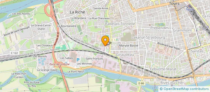 localisation de l'entreprise ASS CARITA TOURAN INSERT VETEMENT à TOURS