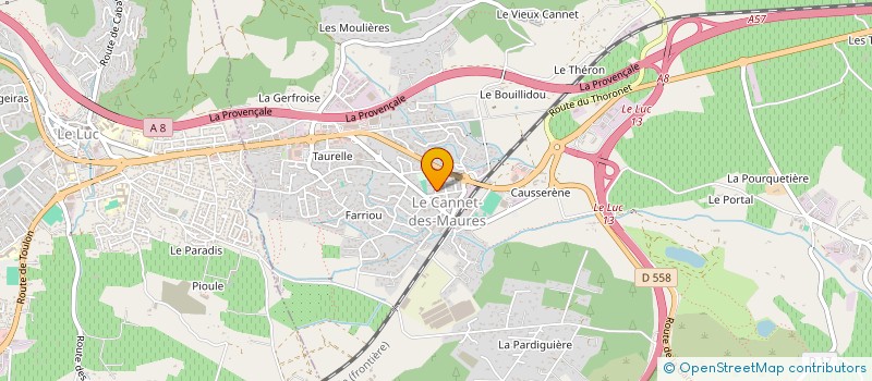 localisation de l'entreprise ASS CENTRE D'ORGANISAT VAROIS ET COMMER à LE CANNET-DES-MAURES