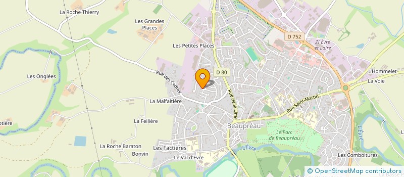 localisation de l'entreprise ASS CENTRE SOC REG BEAUPREAU à BEAUPREAU-EN-MAUGES
