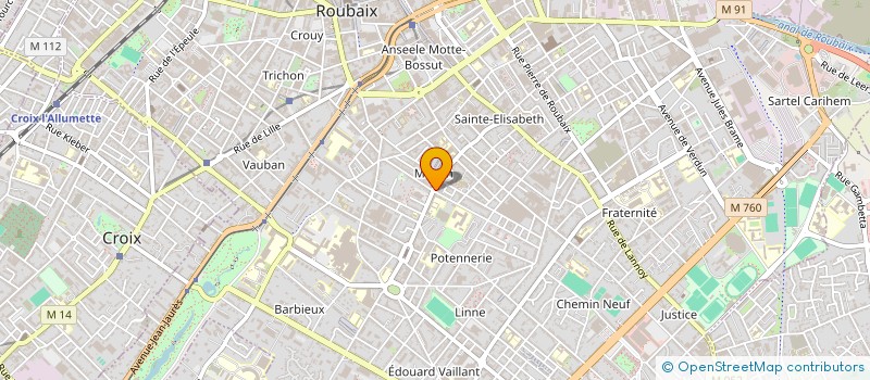 localisation de l'entreprise ASS CENTRE SOCIAL MOULIN POTENNERIE à ROUBAIX