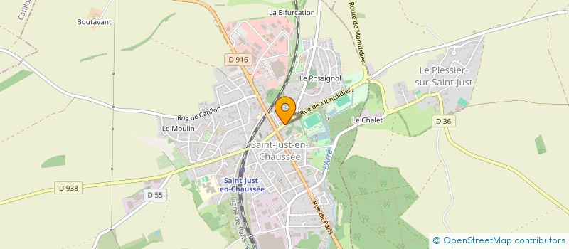 localisation de l'entreprise ASS CENTRE SOCIAL RURAL  SAINT-JUST-EN-CHAUSSEE