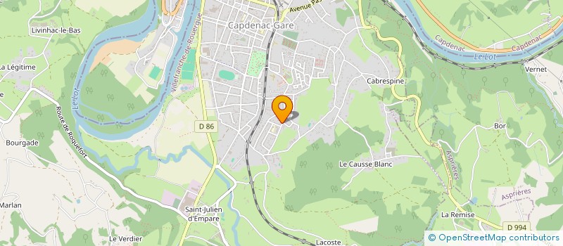 localisation de l'entreprise ASS CERCLE DES NAGEURS CAPDENAC  CAPDENAC-GARE