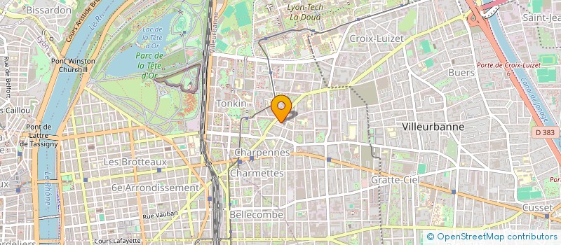 localisation de l'entreprise ASS CHARPENNES WILSON  VILLEURBANNE