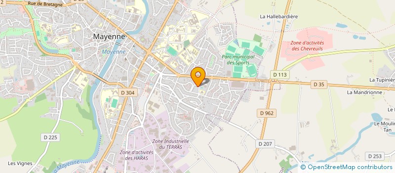 localisation de l'entreprise ASS CHRETIENNE HUMAN ET PARAPSYCHOLOGIE  MAYENNE