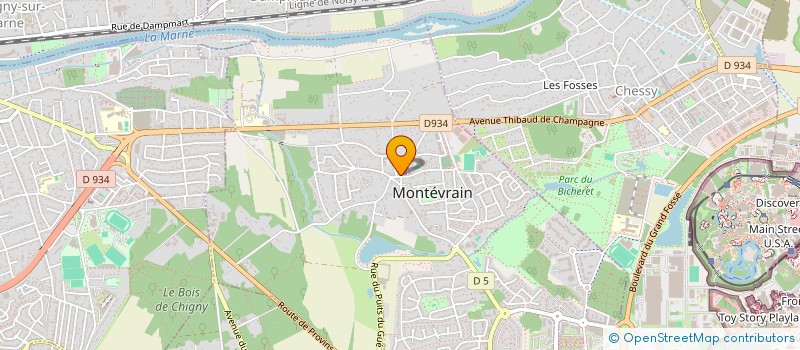 localisation de l'entreprise ASS CLUB DE L AMITIE  MONTEVRAIN