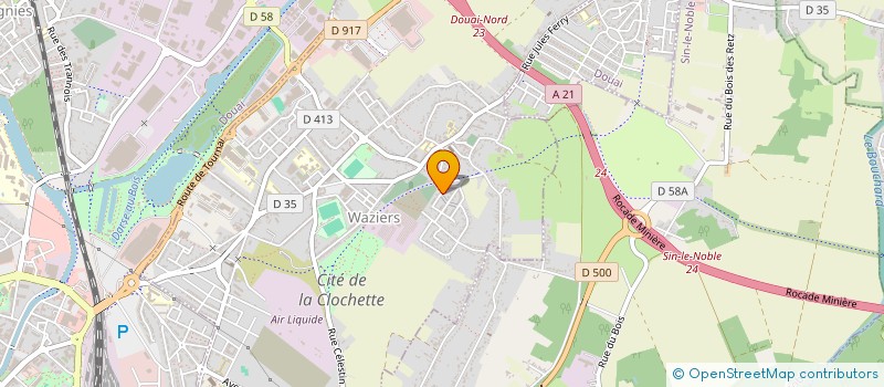 localisation de l'entreprise ASS  CLUB DES BELOTEUX JACQUES BREL  WAZIERS