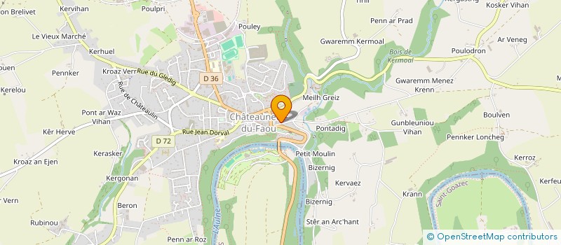 localisation de l'entreprise ASS CLUB GYMNASTIQUE VOLONTAIRE à CHATEAUNEUF-DU-FAOU