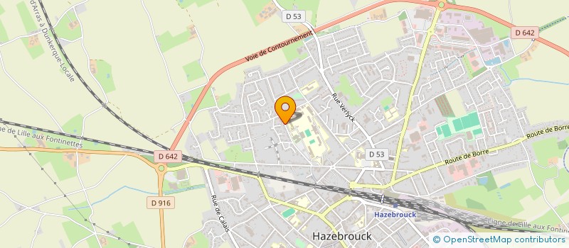 localisation de l'entreprise ASS COEUR DE FLANDRE BASKET BALL à HAZEBROUCK