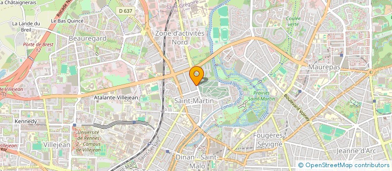 localisation de l'entreprise ASS COMITE DE QUARTIER NORD ST MARTIN  RENNES